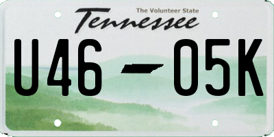 TN license plate U4605K