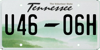 TN license plate U4606H