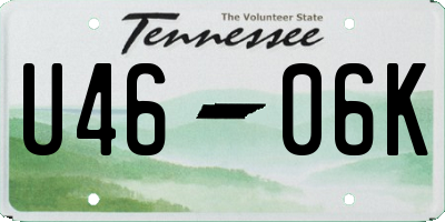 TN license plate U4606K