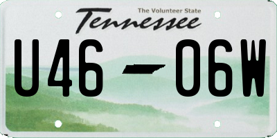 TN license plate U4606W