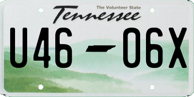 TN license plate U4606X