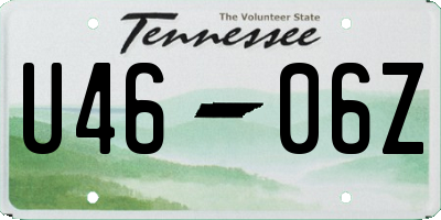 TN license plate U4606Z
