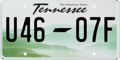 TN license plate U4607F