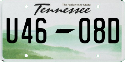 TN license plate U4608D