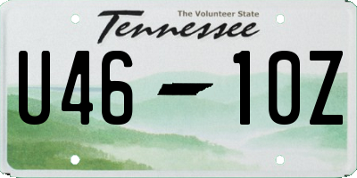 TN license plate U4610Z