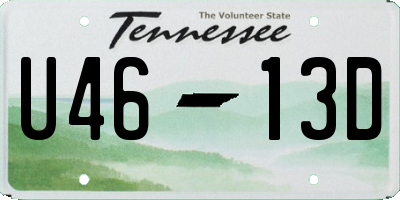 TN license plate U4613D