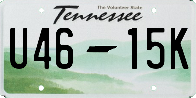 TN license plate U4615K