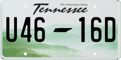 TN license plate U4616D