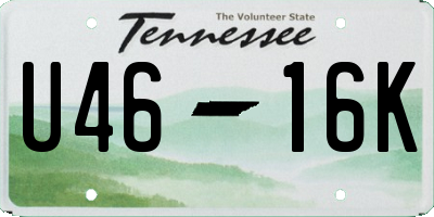 TN license plate U4616K