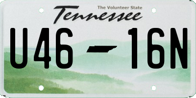 TN license plate U4616N
