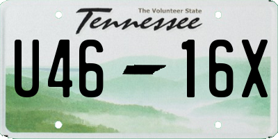 TN license plate U4616X