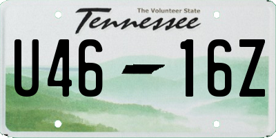 TN license plate U4616Z