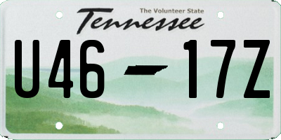 TN license plate U4617Z