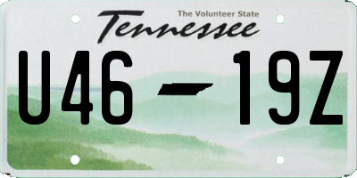 TN license plate U4619Z