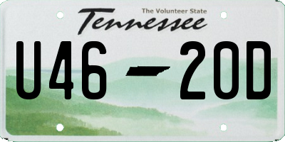 TN license plate U4620D