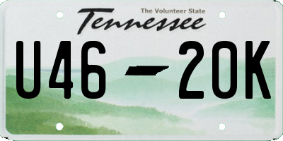 TN license plate U4620K