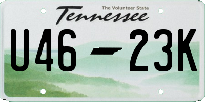 TN license plate U4623K