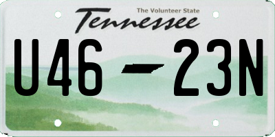 TN license plate U4623N