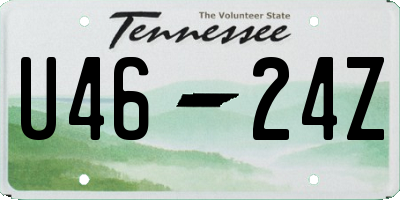 TN license plate U4624Z