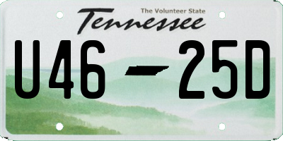 TN license plate U4625D