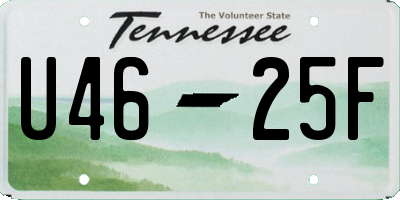 TN license plate U4625F