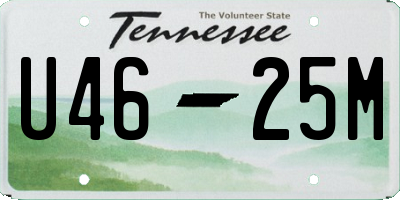 TN license plate U4625M