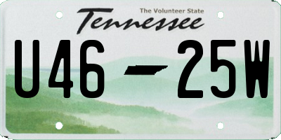 TN license plate U4625W