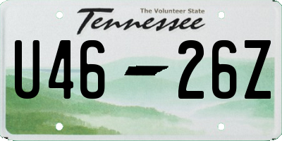 TN license plate U4626Z