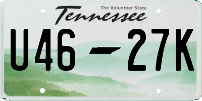 TN license plate U4627K