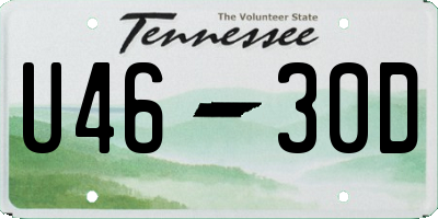 TN license plate U4630D