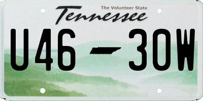 TN license plate U4630W