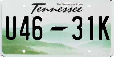 TN license plate U4631K