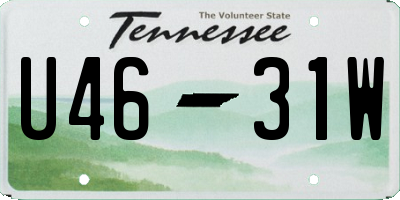 TN license plate U4631W