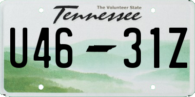 TN license plate U4631Z