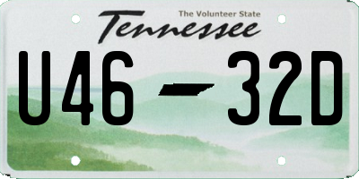 TN license plate U4632D