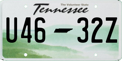 TN license plate U4632Z