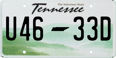 TN license plate U4633D