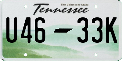 TN license plate U4633K