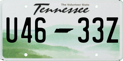 TN license plate U4633Z