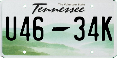 TN license plate U4634K
