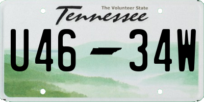 TN license plate U4634W
