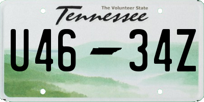 TN license plate U4634Z