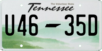 TN license plate U4635D