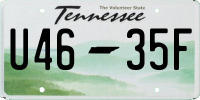 TN license plate U4635F