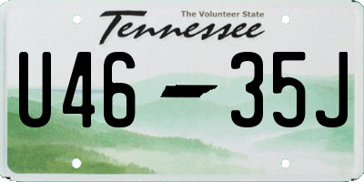 TN license plate U4635J