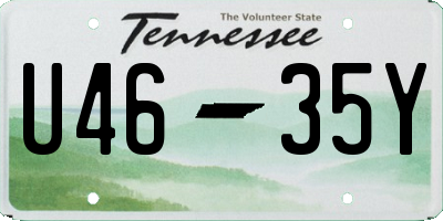 TN license plate U4635Y