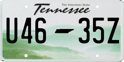 TN license plate U4635Z