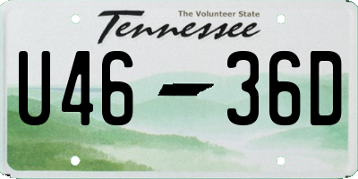 TN license plate U4636D