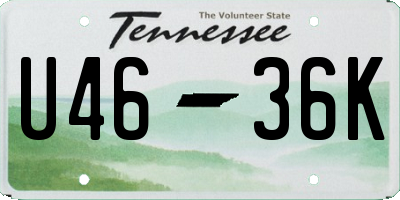 TN license plate U4636K