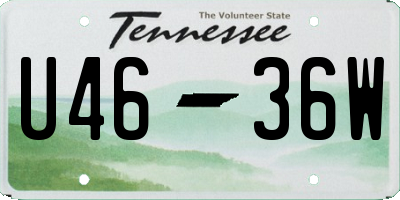 TN license plate U4636W